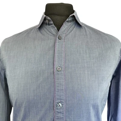 TED BAKER Shirt Mens Size 3 Fits as MEDIUM (38") Long Sleeve Mauve - Image 1 of 4