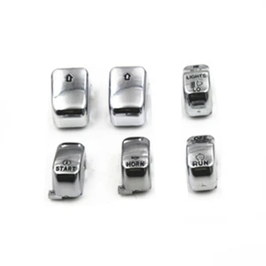 6pcs Chrome Switch Button Covers Caps For Harley Softail Dyna XL883 1996-2013 - Bild 1 von 7