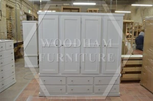 HANDMADE CAMBRIDGE QUAD 6 DRAWER WARDROBE IN WHITE (NOT FLATPACKED) - Picture 1 of 12