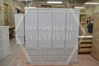 HANDMADE CAMBRIDGE QUAD 6 DRAWER WARDROBE IN WHITE (NOT FLATPACKED) - Image 1 of 4