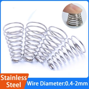 304 Stainless Steel Conical Cone Compression Spring Springs Wire Dia 0.4mm-2mm - Picture 1 of 9