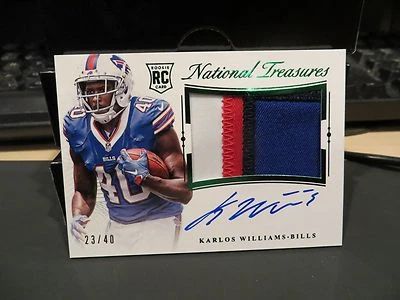 National Treasures Rookie Autograph Jersey Bills Karlos Williams 23/40  2015 - Image 1 of 4