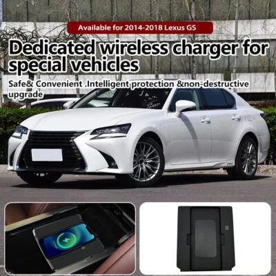 Almohadilla de carga inalámbrica de consola central para Lexus 2014-2018 GS300 GS350 GS450h Foto 1 de 4