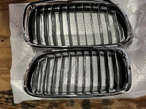 Parrilla de parachoques delantera cromada para BMW Serie 3 2012-2015 51137263479 51137263480 - Imagen 1 de 5