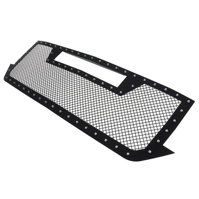 Se adapta a Chevy Silverado 1500/19 1500 LD 2016-2018 remaches negros superiores rejilla de malla Foto 1 de 3