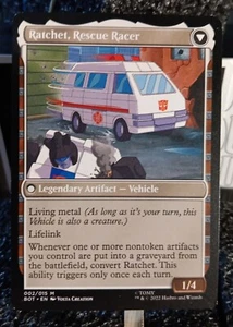 MTG Ratchet, Field Medic 002 Ratchet Rescue Racer Mythic BOT Transformers Card - Foto 1 di 2