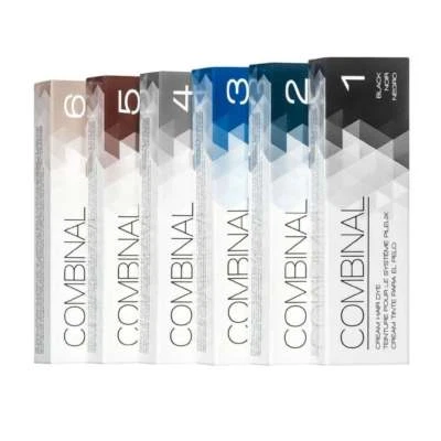 COMBINAL Kombinative Wimpern- & Augenbrauenfarbe 6 Farben, 15ml inkl. schwarz, blau, braun, grau