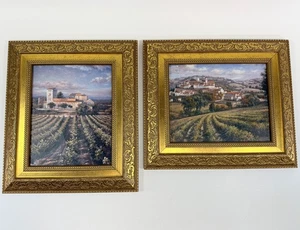 Tuscan Italian Landscape 8x10 Art Framed Prints Countryside Strokes Imitation - Picture 1 of 9