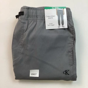 Calvin Klein Youth Boys Tech Jogger Elastic Waist, Gray, Size: XL 18/20 - Picture 1 of 8