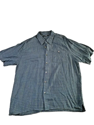 Mondo Di Marco рубашка с коротким рукавом на пуговицах размер XL синий квадратный узор - Изображение 1 из 4