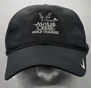 Nike Golf Cap Men's Strapback Hat Black Antler Creek Golf Course - Picture 1 of 12