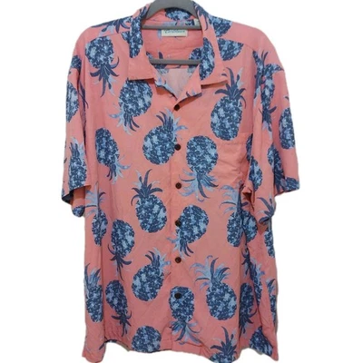 Caribbean Short Sleeve Shirt Men's Floral Hawaiian Poly Blend Pineapple Size XXL - Image 1 of 4