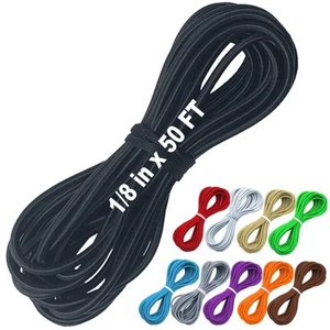 1/8 Inch x 50Ft Elastic Bungee Shock Cord Nylon Kayak Stretch String Rope - Picture 1 of 4