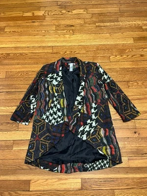 Alberto Makali Cardigan Sweater Open Front Colorful Patterned Women's Medium - Image 1 of 3