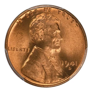 1941 D Lincoln Wheat Cent PCGS MS-66+ RD - Picture 1 of 4