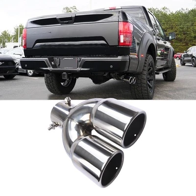 For Ford F-150 STX Rear Car Dual Exhaust Pipe Tail Muffler Tip Throat Tailpipe - Imagem 1 de 4