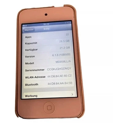  Apple iPod touch 4. Generation 32 GB MP3 Player (Defekt – Seitenknopf) - Bild 1 von 4