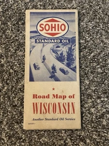 1948 Standard Oil Of Ohio SOHIO Road Map: Wisconsin USED - Picture 1 of 2