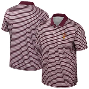 Men's Colosseum Maroon Arizona State Sun Devils Striped Polo - Picture 1 of 3