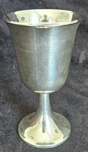Silver Plate Wine Goblet 6" - Picture 1 of 4