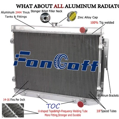 4 Row Aluminum Radiator Fit 73-1978 Dodge Coronet/Chrysler Newport 6.6L/7.2L Foto 1 de 4