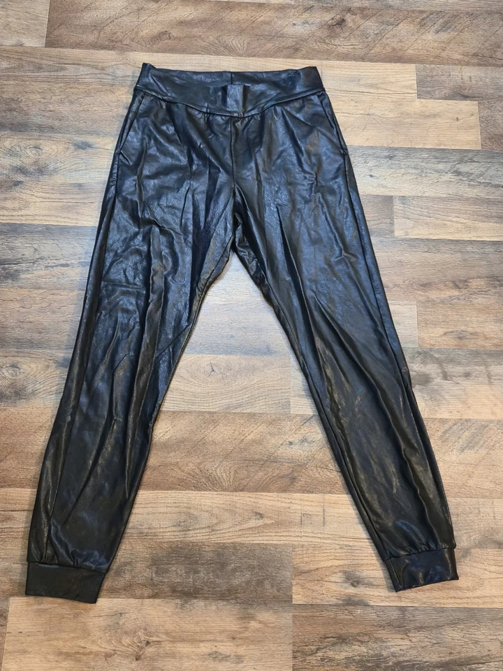 Commando Legging Women Large Black Faux Patent Leather Pants Tight Compression  - Image 1 of 4