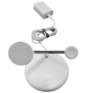 Belkin BOOSTCHARGE PRO 3-in-1 Wireless Charging Stand With MagSafe (WORKS GREAT) - Picture 1 of 4