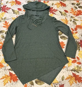 Miagooo Damen grün Tunika Shirt Hoodie Fronttasche Knopfdetails Gr. XXL - Bild 1 von 12