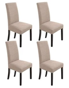 Khaki Dining Chair Covers by Northern Brothers, set of 4- Waffle Texture- (477) - Picture 1 of 4