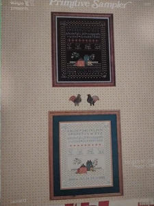 Primitive Sampler OOP Cross Stitch PATTERN Leaflet - Imagen 1 de 2