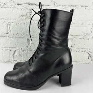 Vintage Details Black Cottagecore Boots 8 - Picture 1 of 11