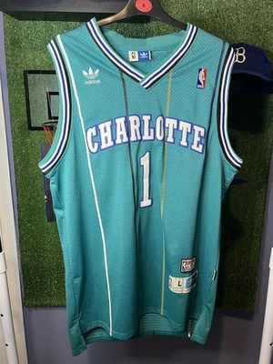 Muggsy Bogues #1 Charlotte Hornets NB Large Adidas Teal Men's Hardwood - Image 1 of 4