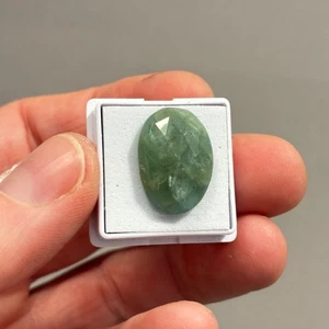 10.9 Carat Aquamarine Checker Board Oval Cabochon loose gemstone 20x14mm Eo-1243 - Picture 1 of 4