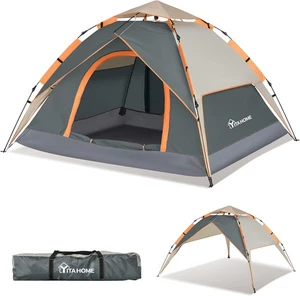 YITAHOME Camping Zelt, Pop up Zelt 3 Personen Wasserdicht Familie Kuppelzelt Was - Bild 1 von 3
