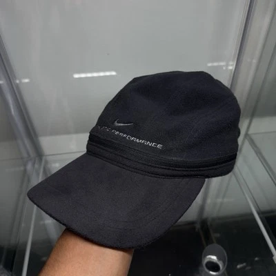 Raro Nike 5 Paneles Polar Sombrero Rendimiento Atlético Cremallera Convertible Visera Gorra Foto 1 de 4