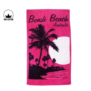 Toalla de playa Aqua Blu Bondi rosa 100 % algodón 80 x 150 cm - Imagen 1 de 3
