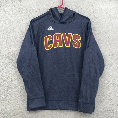 Adidas Sweater Adult Small Blue NBA Cleveland Cavaliers Climawarm Hoodie 28674 Cover