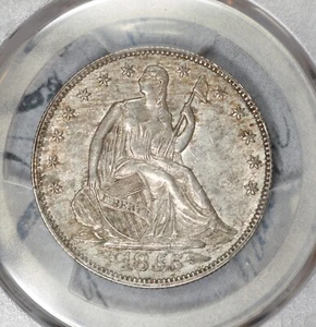 1855 Seated Liberty Half Dollar PCGS AU58! #9DOR - Picture 1 of 3