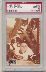 1991 Pro Set Terry Sawchuk (HOF) (#343) PSA10 PSA - Picture 1 of 1