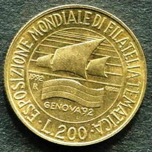 COIN - ITALY 200 LIRE - KM#151 - Repubblica Italiana - Reeded Edge, 1992 - (C52) - Picture 1 of 7