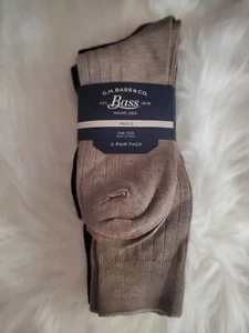 G.H. Bass Mens 10-13 Brown Black 3 Pair Socks 4th Attached Sock Free - Picture 1 of 4