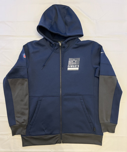 Felpa con cappuccio Nike Dri Fit Dallas Cowboys On Field Full Zip Sideline Coach uomo grande