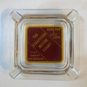 Cenicero de publicidad de vidrio vintage Stratford pista de motor Danbury New Hampshire - Imagen 1 de 1