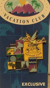 Disney DVC Exclusive Vacation Club 2010 Theme Park Logo TInkerbell Pin 3-D NEW - Imagen 1 de 1