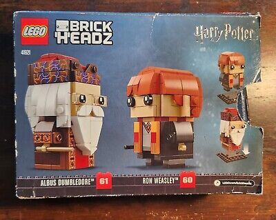 LEGO BRICKHEADZ: Ron Weasley & Albus Dumbledore (41621) - NEW - Damaged Box • 77.95€