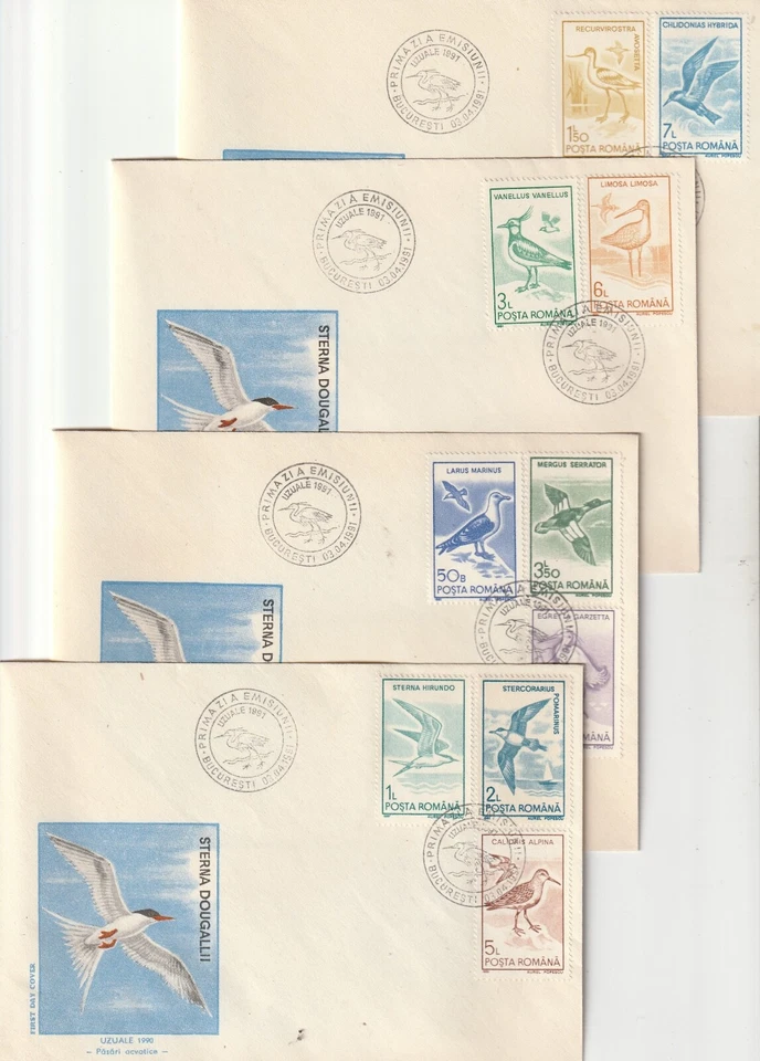 FUNDA RUMANIA 1991 AVES NATURALEZA PRIMER DÍA POST SIN USAR RARA  Foto 1 de 1