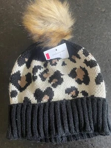 Shiraleah Chicago Leopardenmuster Strickmütze Wintermütze Damen Einheitsgröße Mütze - Bild 1 von 5