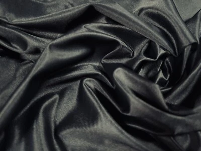 Trilobal Nylon Sateen Fabric, Per Metre - Plain - Black - Image 1 of 3