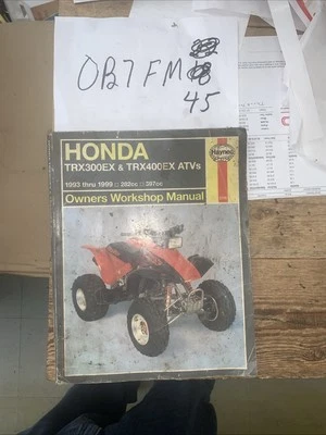 Haynes 2318 Shop Manual Honda TRX300EX & TRX400EX 1993-1999 - Imagem 1 de 4