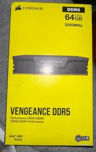 Memoria 64 GB CORSAIR Vengeance (2x32 GB) DDR5-5200 MHz CMK64GX5M2B5200C40 (SELLADA) - Imagen 1 de 5